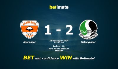 Dự đoán Adanaspor vs Sakaryaspor, Tỷ lệ & Mẹo cá cược 24/11/2024