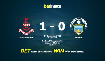 Dự đoán Airdrieonians vs Morton, Tỷ lệ cược & Mẹo cá cược 14/12/2024