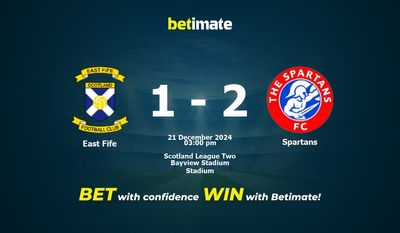 Dự đoán, tỷ lệ cược và mẹo cá cược East Fife vs Spartans 21/12/2024
