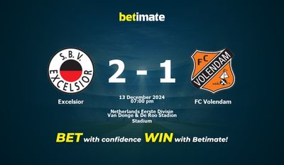 Dự đoán Excelsior vs FC Volendam, Tỷ lệ cược & Mẹo cá cược 12/13/2024