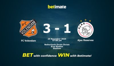 Dự đoán FC Volendam vs Ajax Reserves, Tỷ lệ cược & Mẹo cá cược 25/11/2024