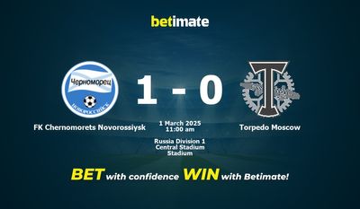 Dự đoán, Tỷ lệ cược & Mẹo cá cược FK Chernomorets Novorossiysk vs Torpedo Moscow 03/01/2025