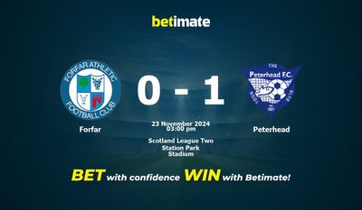 Dự đoán Forfar vs Peterhead, Tỷ lệ cược & Mẹo cá cược 23/11/2024
