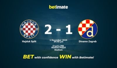 Dự đoán Hajduk Split vs Dinamo Zagreb, Tỷ lệ & Mẹo cá cược 01/12/2024