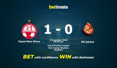 Dự đoán, Tỷ lệ cược và Mẹo cá cược Hapoel Beer Sheva vs MS Ashdod 11/03/2024