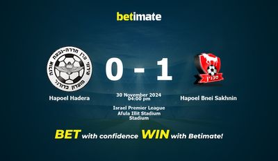 Dự đoán Hapoel Hadera vs Hapoel Bnei Sakhnin, Tỷ lệ cược & Mẹo cá cược 30/11/2024