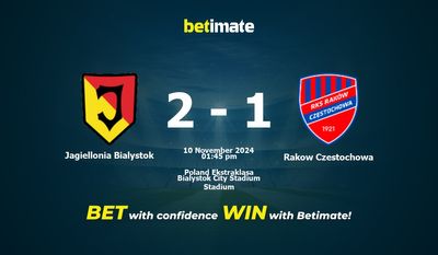 Soi kèo Jagiellonia Bialystok vs Rakow Czestochowa, tỷ lệ và tip cá cược 10/11/2024