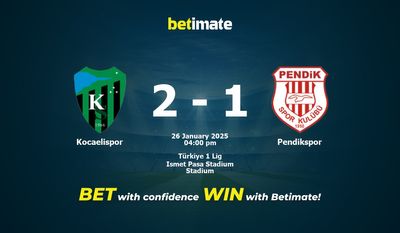 Dự đoán Kocaelispor vs Pendikspor, Tỷ lệ & Mẹo cá cược 26/01/2025