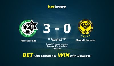 Dự đoán Maccabi Haifa vs Maccabi Netanya, Tỷ lệ cược & Mẹo cá cược 21/12/2024