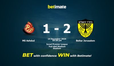 Dự đoán MS Ashdod vs Beitar Jerusalem, Tỷ lệ cược & Mẹo cá cược 14/12/2024