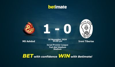 Dự đoán MS Ashdod vs Ironi Tiberias, Tỷ lệ cược & Mẹo cá cược 30/11/2024