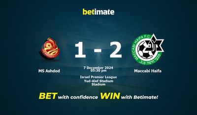 Dự đoán MS Ashdod vs Maccabi Haifa, Tỷ lệ cược & Mẹo cá cược 12/07/2024