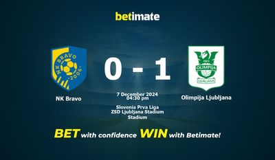Dự đoán NK Bravo vs Olimpija Ljubljana, tỷ lệ cá cược 07/12/2024