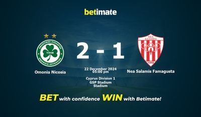 Dự đoán Omonia Nicosia vs Nea Salamis Famagusta, Tỷ lệ cược & Mẹo cá cược 22/12/2024