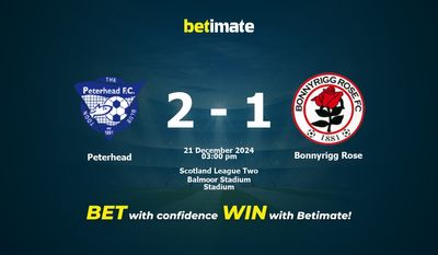 Dự đoán Peterhead vs Bonnyrigg Rose, Tỷ lệ cược & Mẹo cá cược 21/12/2024