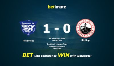 Dự đoán Peterhead vs Stirling, Tỷ lệ cược & Mẹo cá cược 01/18/2025