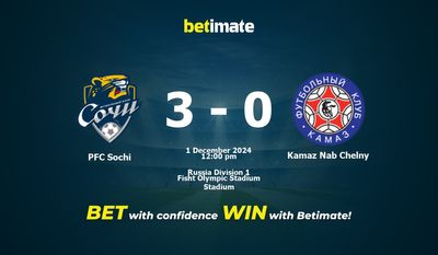 Dự đoán, Tỷ lệ cược & Mẹo cá cược PFC Sochi vs Kamaz Nab Chelny 12/01/2024