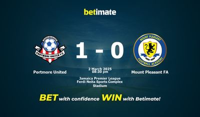 Dự đoán, Tỷ lệ cược & Mẹo cá cược Portmore United vs Mount Pleasant FA 03/02/2025
