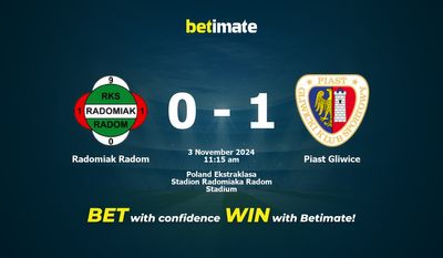Dự đoán Radomiak Radom vs Piast Gliwice, Tỷ lệ & Mẹo cá cược 03/11/2024