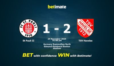 Dự đoán, Tỷ lệ cược & Mẹo cá cược St Pauli II vs TSV Havelse 24/11/2024