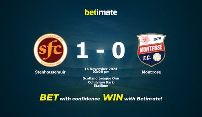 Dự đoán Stenhousemuir vs Montrose, Tỷ lệ cược & Mẹo cá cược 11/16/2024