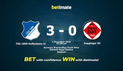 TSG 1899 Hoffenheim II vs Goppinger SV Dự đoán, Tỷ lệ cược & Mẹo cá cược 12/01/2024