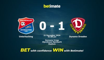 Dự đoán Unterhaching vs Dynamo Dresden, tỷ lệ và tip cá cược 21/12/2024