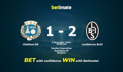 Dự đoán Utsiktens BK vs Landskrona BoIS, tỷ lệ cá cược 09/11/2024