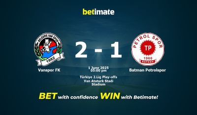 Dự đoán Vanspor FK vs Batman Petrolspor, Tỷ lệ & Mẹo cá cược 01/06/2025