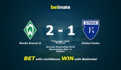Dự đoán, Tỷ lệ cược & Mẹo cá cược Werder Bremen II vs Kickers Emden 12/07/2024