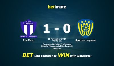 Dự đoán 2 de Mayo vs Sportivo Luqueno, Tỷ lệ & Mẹo cá cược 25/11/2024