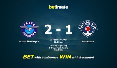 Dự đoán Adana Demirspor vs Kasimpasa, Tỷ lệ & Mẹo cá cược 09/02/2024