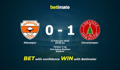 Dự đoán Adanaspor vs Umraniyespor, Tỷ lệ & Mẹo cá cược 17/02/2025