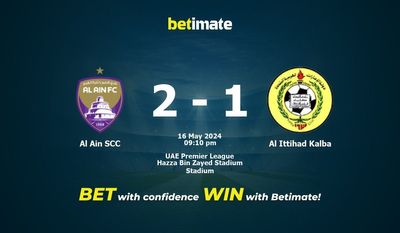 Soi kèo Al Ain SCC vs Al Ittihad Kalba, Tỷ lệ & Mẹo cá cược 16/05/2024