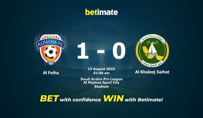 Soi kèo dự đoán Al Feiha vs Al Khaleej Saihat ngày 12/08/2023