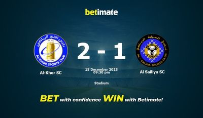 Dự đoán, tỷ lệ và tỷ lệ Al-Khor SC vs Al Sailiya SC Mẹo cá cược 15/12/2023