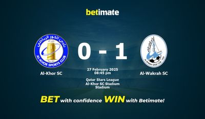 Dự đoán Al-Khor SC vs Al-Wakrah SC, Tỷ lệ cược & Mẹo cá cược 27/02/2025