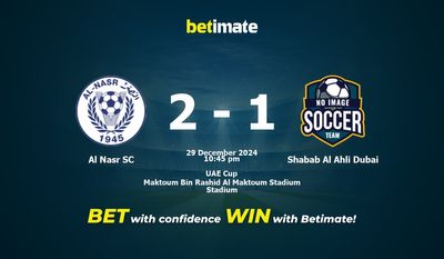 Dự đoán Al Nasr SC vs Shabab Al Ahli Dubai, Tỷ lệ cược & Mẹo cá cược 29/12/2024