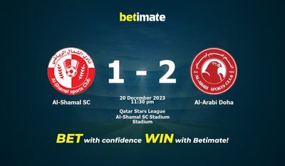 Dự đoán, tỷ lệ và tỷ lệ Al-Shamal SC vs Al-Arabi Doha Mẹo cá cược 20/12/2023