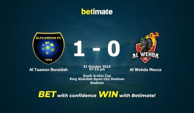 Dự đoán Al Taawon Buraidah vs Al Wehda Mecca, Tỷ lệ & Mẹo cá cược 31/10/2023