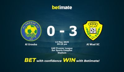 Dự đoán Al Urooba vs Al Wasl SC, Tỷ lệ cược & Mẹo cá cược 05/13/2025