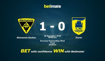 Dự đoán Alemannia Aachen vs Duren, Tỷ lệ & Mẹo cá cược 18/11/2023