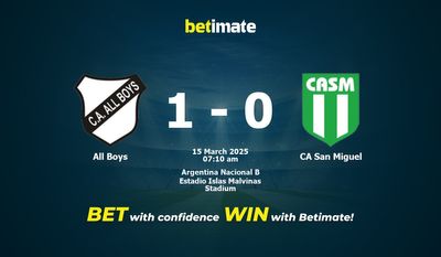 Dự đoán All Boys vs CA San Miguel, Tỷ lệ cược & Mẹo cá cược 03/15/2025