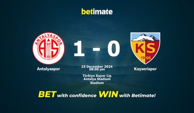 Dự đoán Antalyaspor vs Kayserispor, Tỷ lệ & Mẹo cá cược 15/12/2024