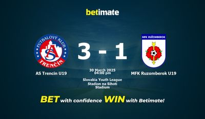 Dự đoán AS Trencin U19 vs MFK Ruzomberok U19, Tỷ lệ cược & Mẹo cá cược 30/03/2025