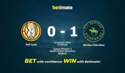 Dự đoán Asil Lysis vs Akritas Chlorakas, tỷ lệ cá cược 06/01/2024