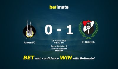 Dự đoán Aswan FC vs El Daklyeh, tỷ lệ và tip cá cược 12/03/2025