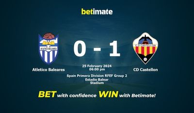 Nhận định dự đoán trận đấu Atletico Baleares vs CD Castellon, tỷ lệ và tip cá cược 25/02/2024