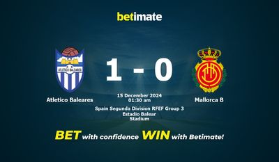 Atletico Baleares vs Mallorca B Dự đoán, Tỷ lệ cược & Mẹo cá cược 12/14/2024
