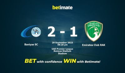 Dự đoán Baniyas SC vs Emirates Club RAK, Tỷ lệ & Mẹo cá cược 29/09/2023